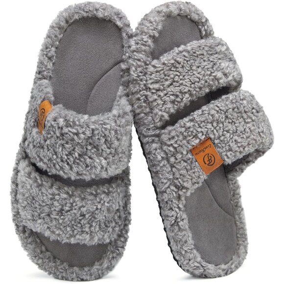 Luxurious Faux Fur & Memory Foam Women's Slippers - Non-Slip Sole, Size 9-10 - Picture 1 of 8